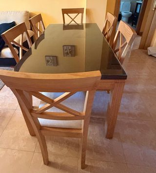 Mesa Comedor Madera Maciza + 6 Sillas