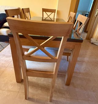 Mesa Comedor Madera Maciza + 6 Sillas