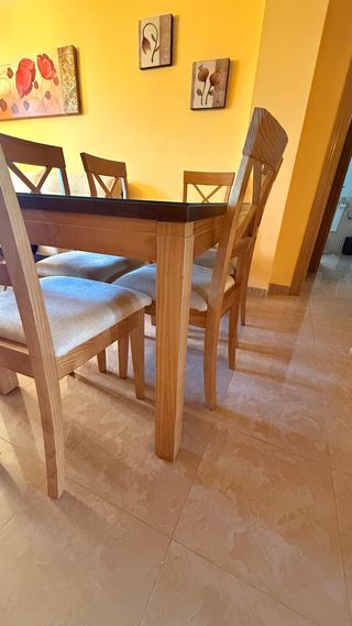 Mesa Comedor Madera Maciza + 6 Sillas