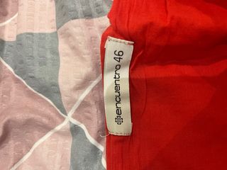 Falda naranja estampada corta