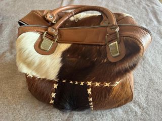 Bolso Cuero Vintage Años 70 Multicolor