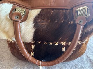 Bolso Cuero Vintage Años 70 Multicolor