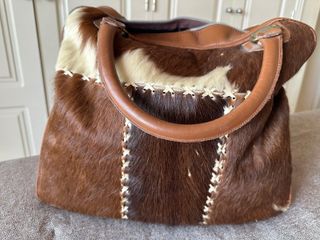 Bolso Cuero Vintage Años 70 Multicolor