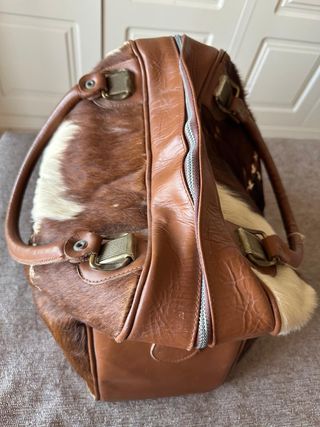 Bolso Cuero Vintage Años 70 Multicolor