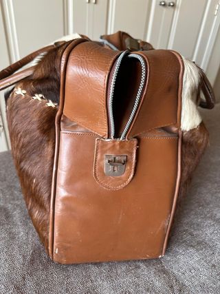 Bolso Cuero Vintage Años 70 Multicolor