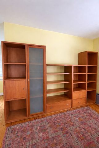 Mueble modular madera y cristal