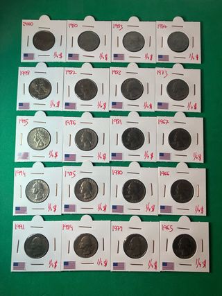 L#581 SELECTO LOTE DE "QUARTER DOLLAR" EEUU