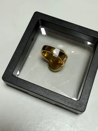 Anillo Ojo de Tigre Enchapado en Oro