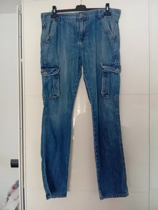 Pantalón vaquero cargo multi bolsillo T44