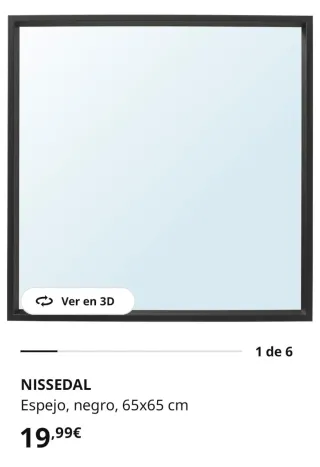 Espejo Marco Negro Madera