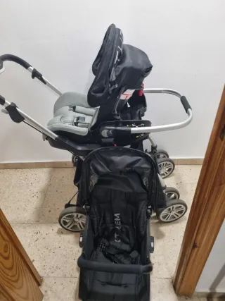Carrito de bebé y silla de coche