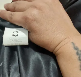 Giacca Vintage Pelle Nera Tg L