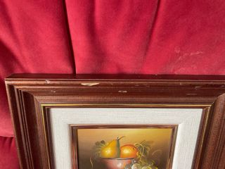 Quadro di frutta con cornice in legno