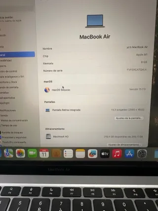 MacBook Air M1 256GB 8GB RAM 13,3 Plata