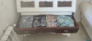 Mueble escritorio madera blanco y marrón