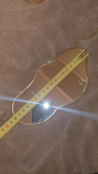 Set di 3 Specchi Decorativi Nuvole Dorate