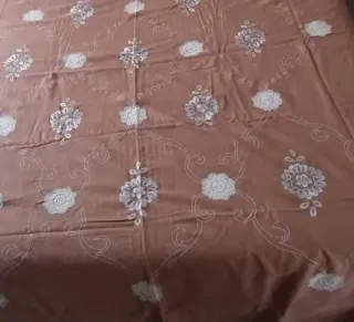 Copriletto Lino Matrimoniale Ricamato