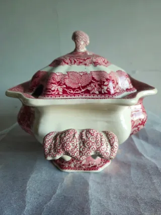 Zuppiera Vintage Mason's Iroston Ceramica Rossa