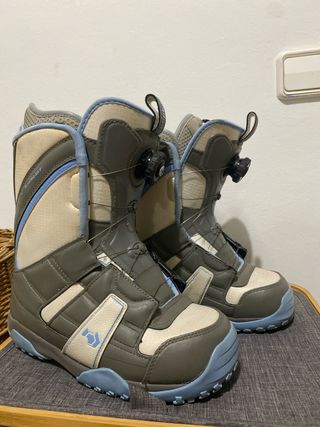 Botas Snowboard Mujer Beige/Gris
