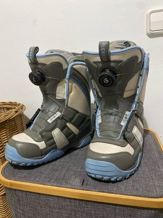 Botas Snowboard Mujer Beige/Gris