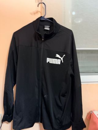 Chandal Completo Puma Hombre Negra con Logo Blanco