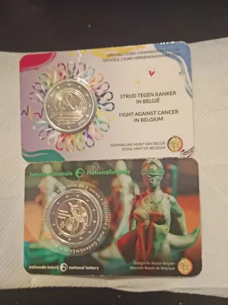 2 Monedas Conmemorativas Bélgica 2024