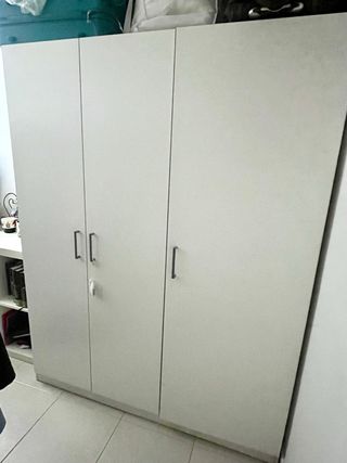 Armario 3 puertas madera blanco 180x140