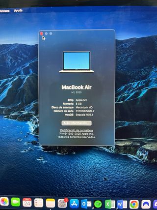 MacBook Air M1 Plata 245gb - Muy Buen Estado