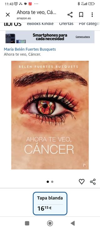 Libro Ahora te veo, Cáncer