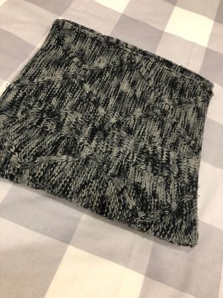 Cuello Mango Gris Tejido