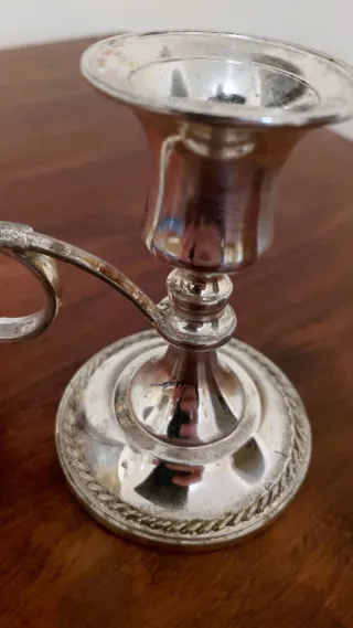 Portacandele in metallo argentato