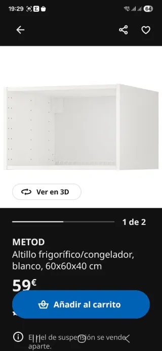 Altillo Metod Blanco 60x60x40 cm