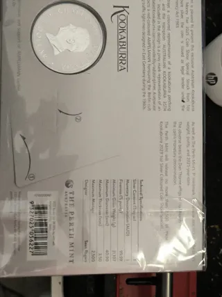 Moneda Plata Kookaburra World Money Fair 25