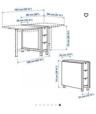 Mesa abatible NORDEN Ikea blanca