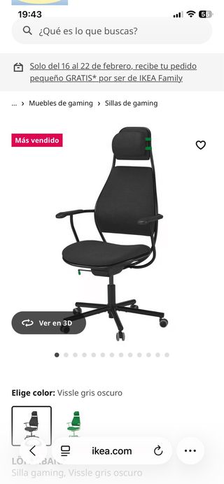 Silla de escritorio Ikea negra