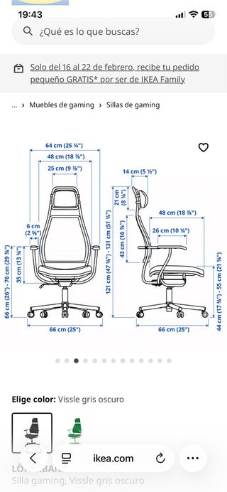 Silla de escritorio Ikea negra