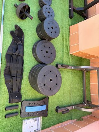 Gym. Set de pesas. Fitness. Musculación