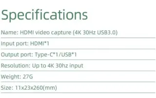 ✅Capturadora HDMI 4K 30Hz USB-C/USB 3.0✅
