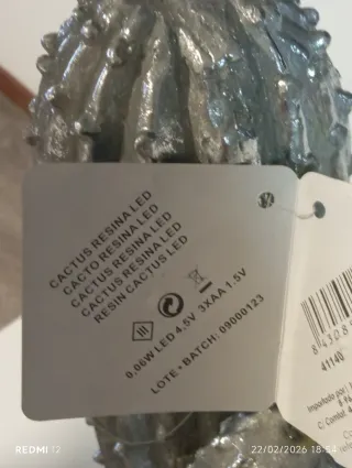 Cactus Decorativo Beige y Plateado