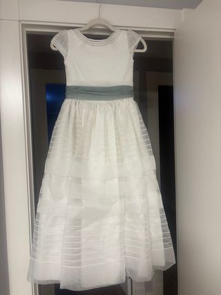 Vestido de comunión Cemaros blanco y cancan