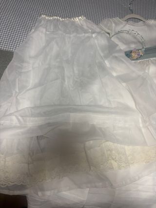 Vestido de comunión Cemaros blanco y cancan