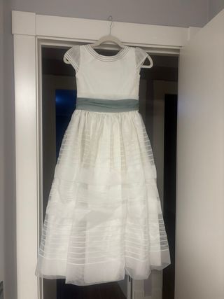 Vestido de comunión Cemaros blanco y cancan