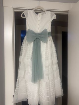 Vestido de comunión Cemaros blanco y cancan