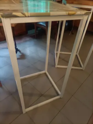 Mesa alta madera y metal