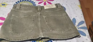 Falda-pantalón vaquera verde