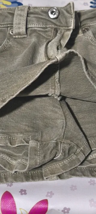 Falda-pantalón vaquera verde