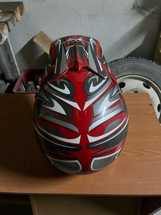 Casco Motocross CAN Rojo y Gris
