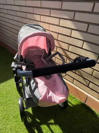 Cochecito Muñecas Capota Rosa Nuevo