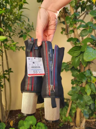 Botines Bershka calcetín negros talla 37