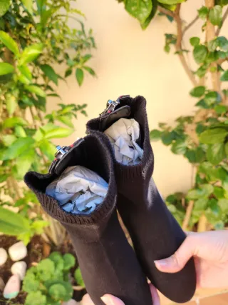 Botines Bershka calcetín negros talla 37